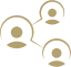 A gold pictogram of network sharing