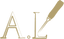 A gold pictogram of engraving letters
