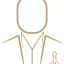 A gold pictogram of a person