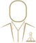 A gold pictogram of a person