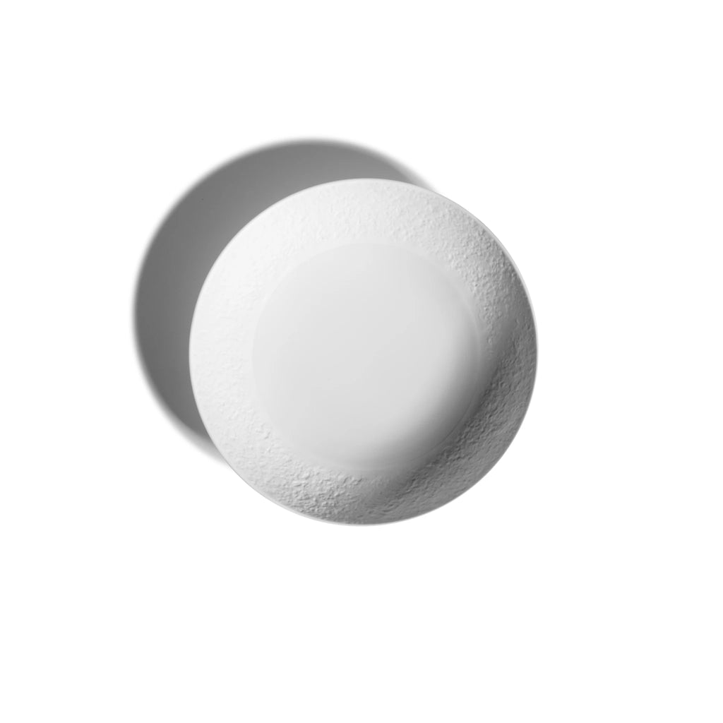 Soil is Our Soul porcelain soup plate with embossed details, crafted in Europe by french artisans with ultimate quality
