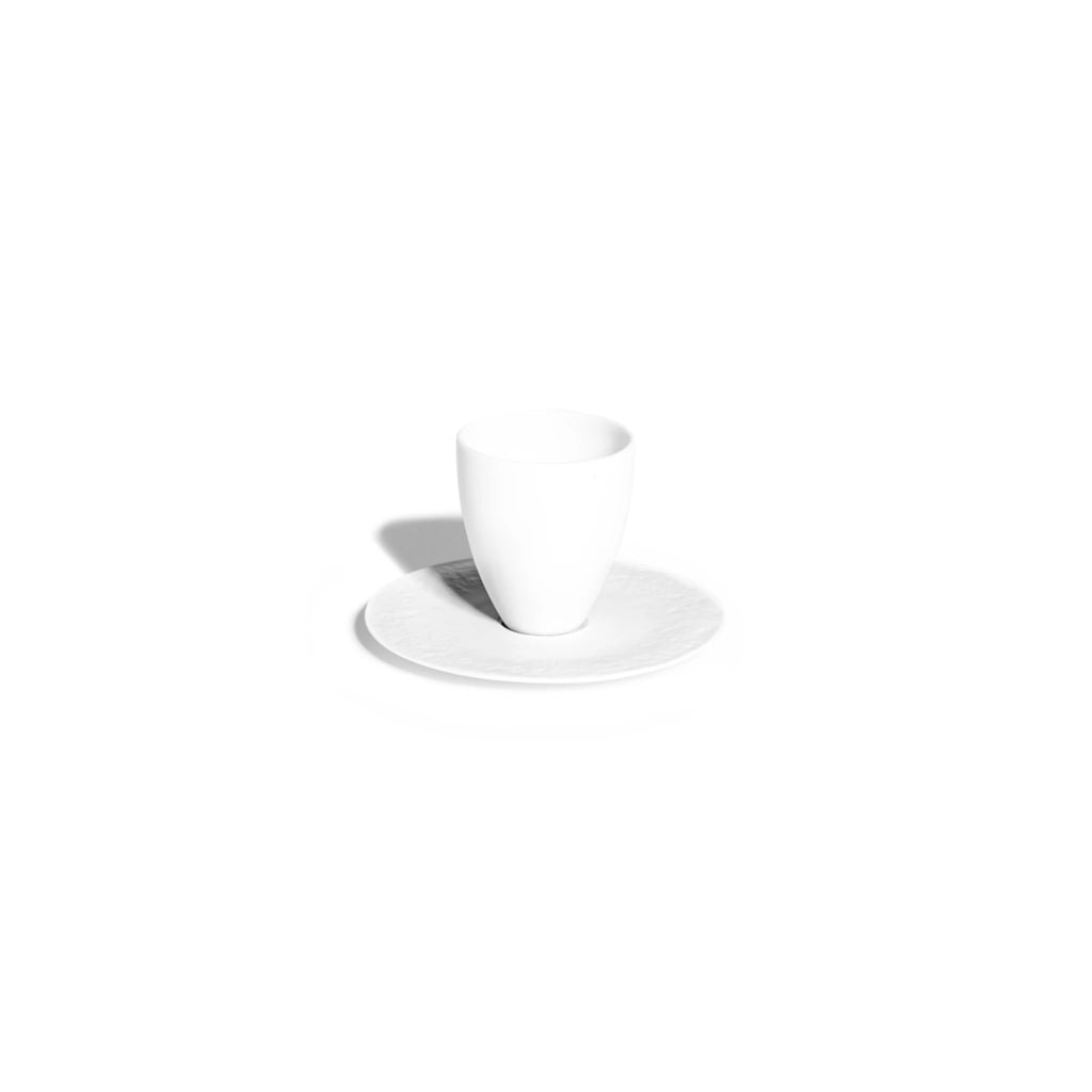 Soil is Our Soul porcelain coffee cup and saucer, elegant dinnerware piece shaped with precision and brilliant craftsmanship.