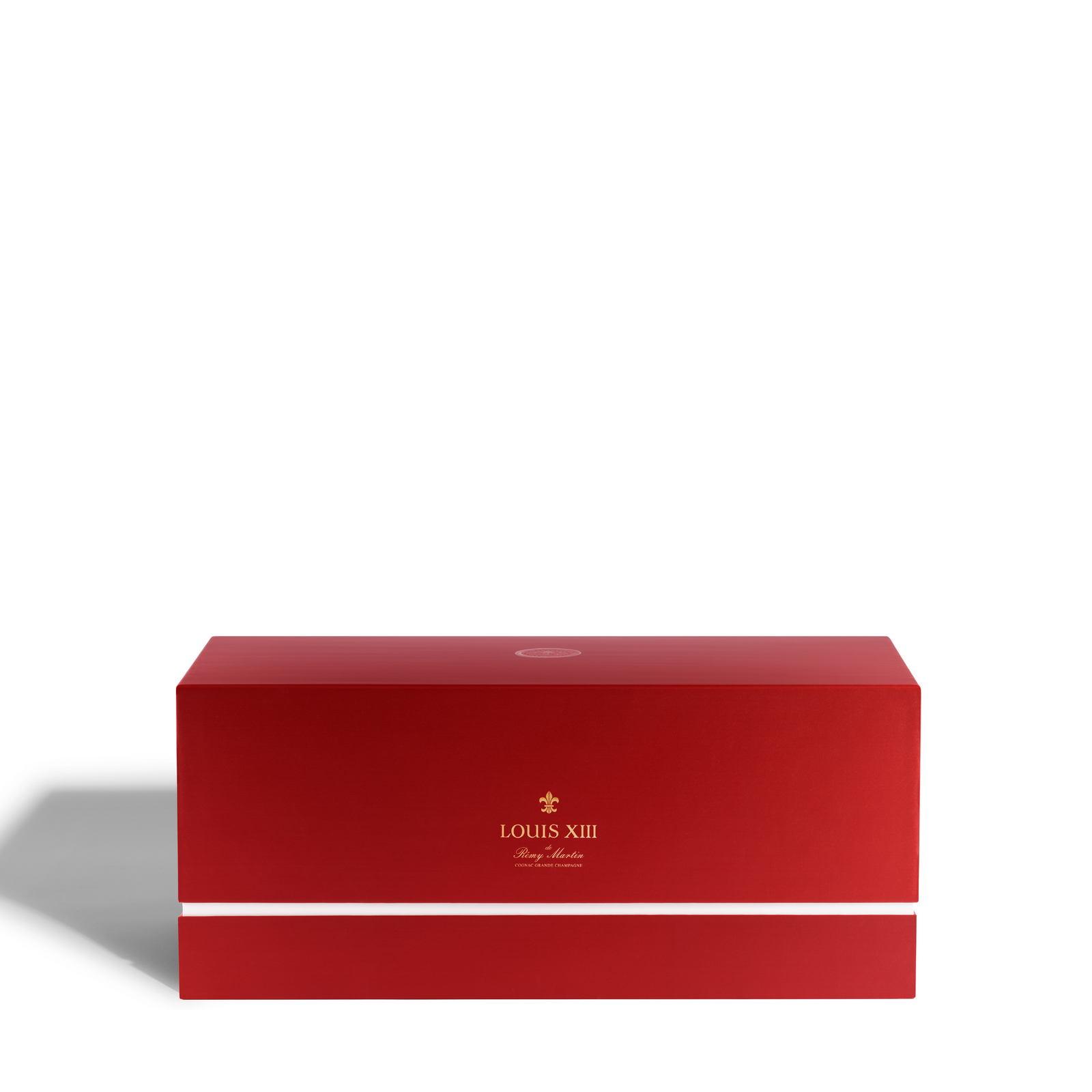 A packshot of a red LOUIS XIII cigar set packaging